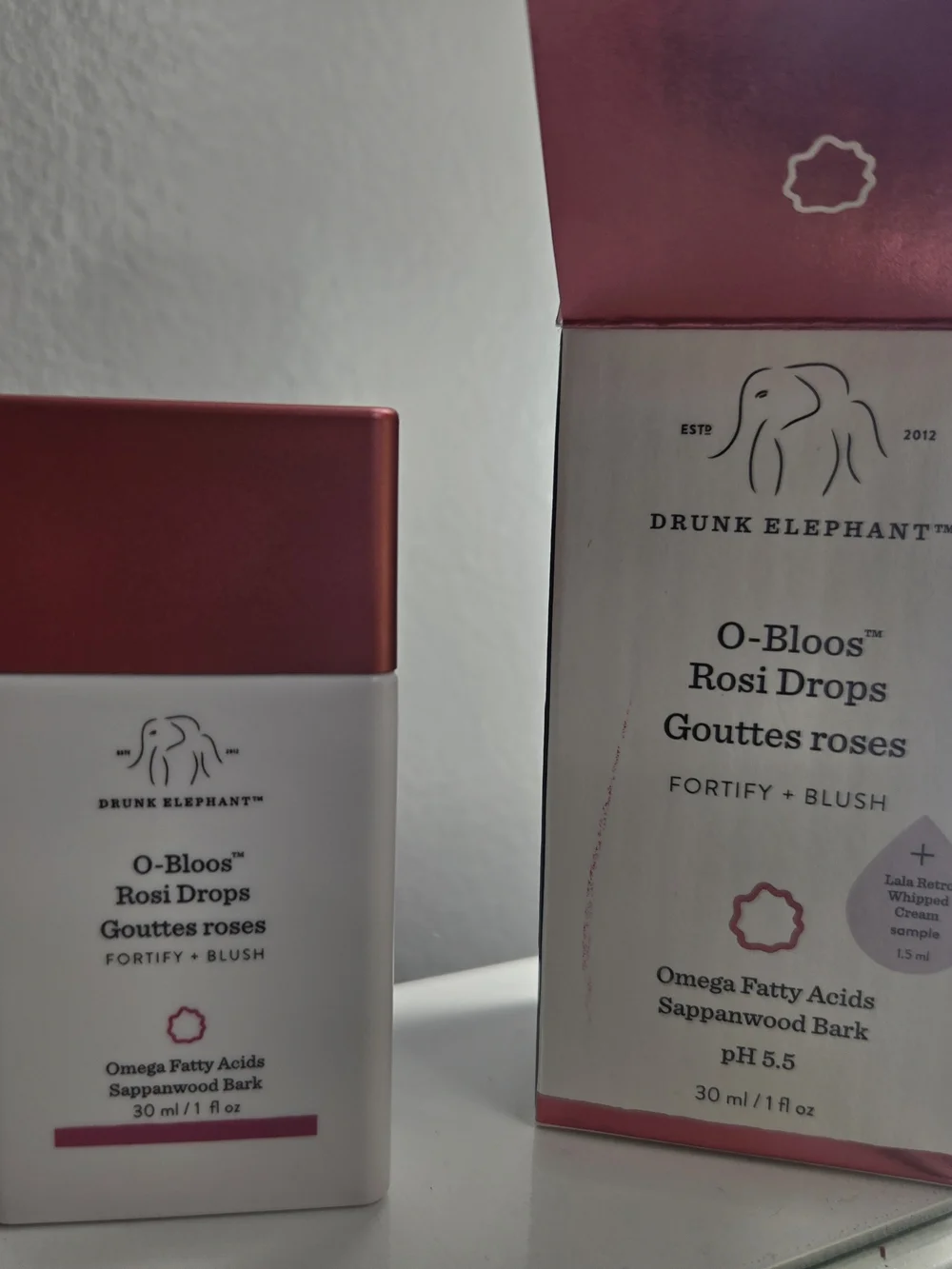 Drunk Elephant O-Bloos Rosi Drops Blush Serum - Pink/White